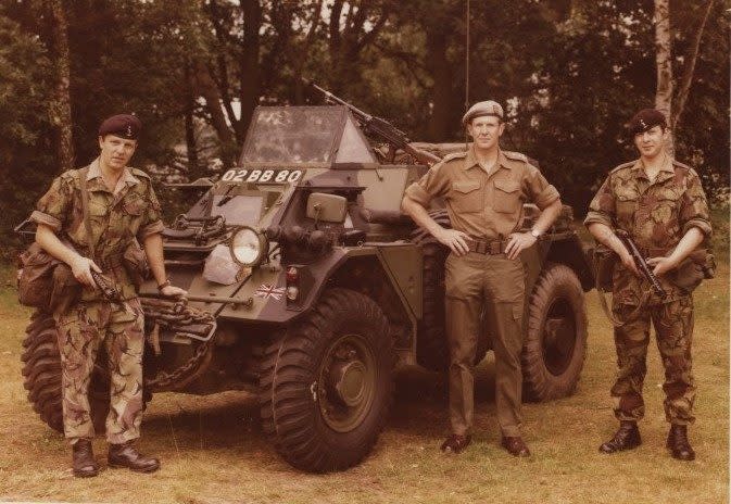 Norman Arthur, centre, in 1964, as a major commanding C Squadron