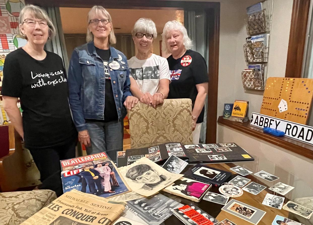 Beatles 4
Beatles fans Loine Hockman, from left, Judy Urban, Karen Konopka and Bonnie Howe were juniors in high school when they went to see The Beatles at Milwaukee Arena in 1964. They all traveled to Liverpool together when they turned 70. They celebrated their 75th birthdays this year with a reunion weekend at The Beatles-themed Abbey Road Green Bay Airbnb in mid-August.