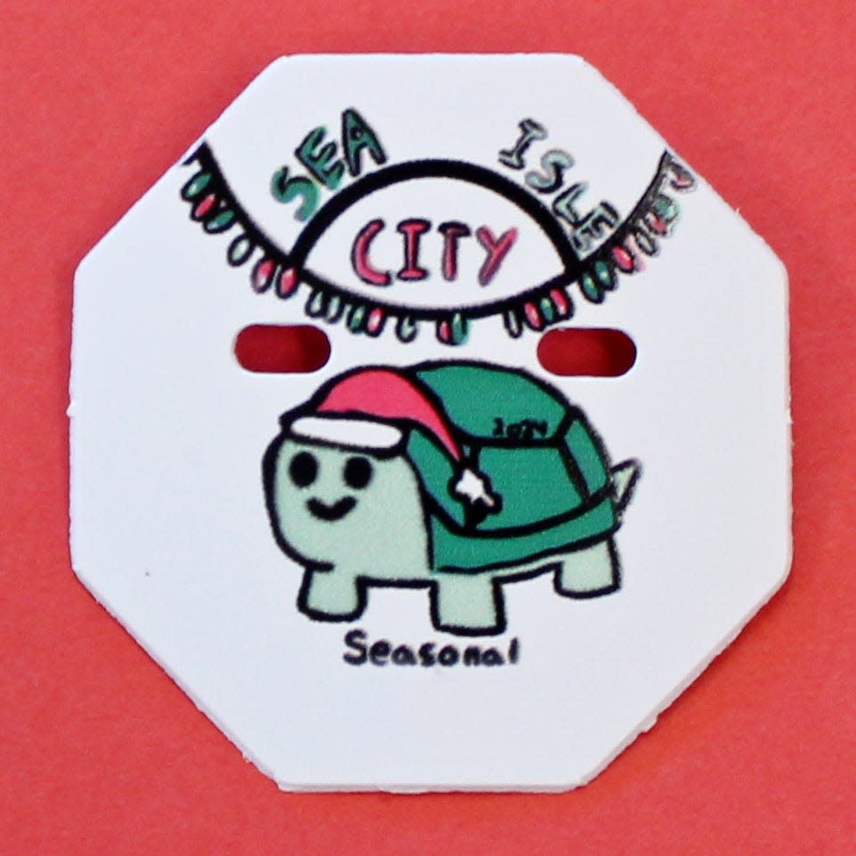 Sea Isle City's 2024 beach tag drawings include this special holiday version. A Valentine tag and St. Patrick's tag are also available for pre-season purchase.