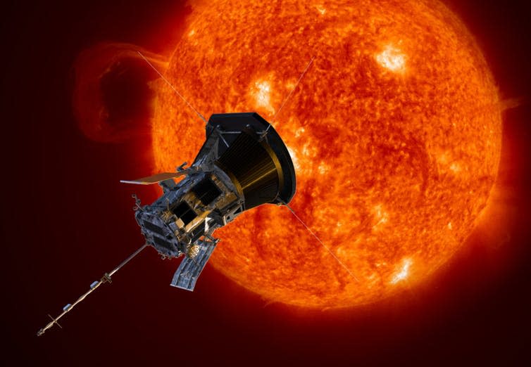 <span class="caption">Artist’s impression of the Parker Solar Probe.</span> <span class="attribution"><span class="source">NASA/Johns Hopkins APL/Steve Gribben</span></span>