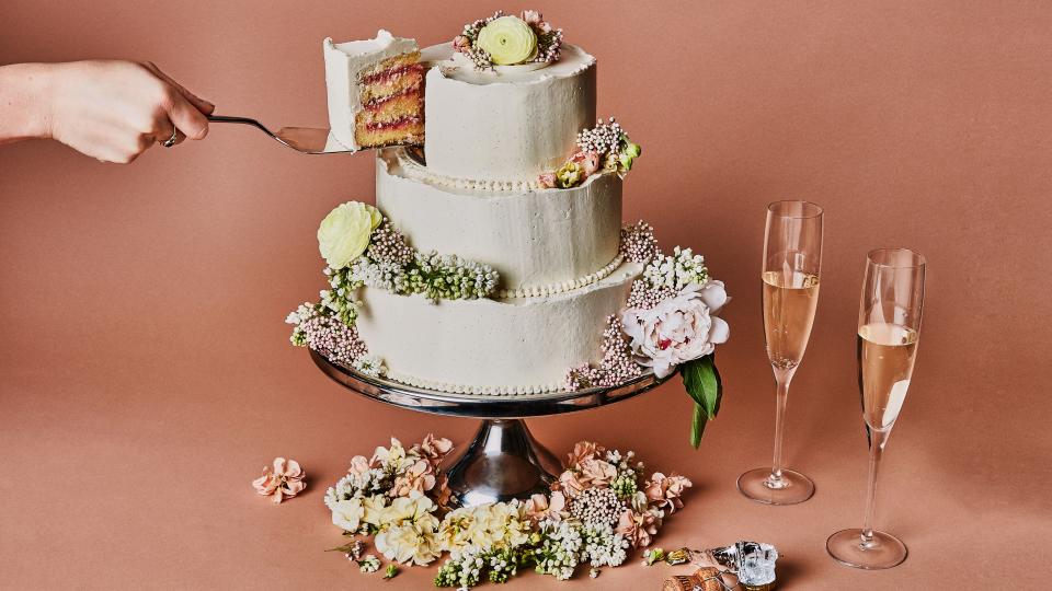 Prince Harry and Meghan Markle are getting married, which seemed like a good reason to bake a lemon and elderflower cake with raspberry filling and buttercream frosting.