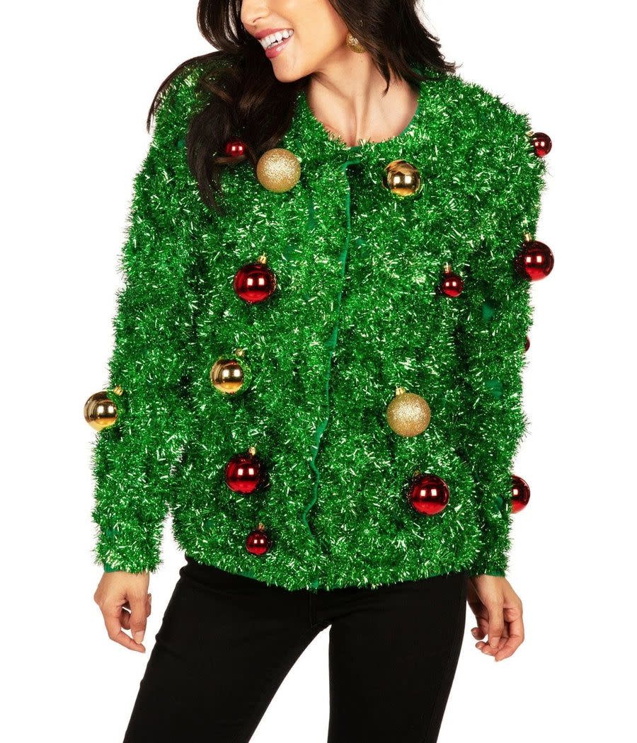 1) Women's Bristle Babe Ugly Christmas Cardigan Sweater