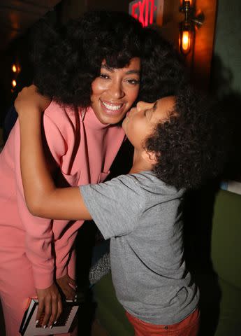 <p>Johnny Nunez/WireImage</p> Solange Knowles and her son Daniel "Julez" Smith Jr. at the Solange And 14+ Foundation Partnership Party on May 4, 2014 in Brooklyn