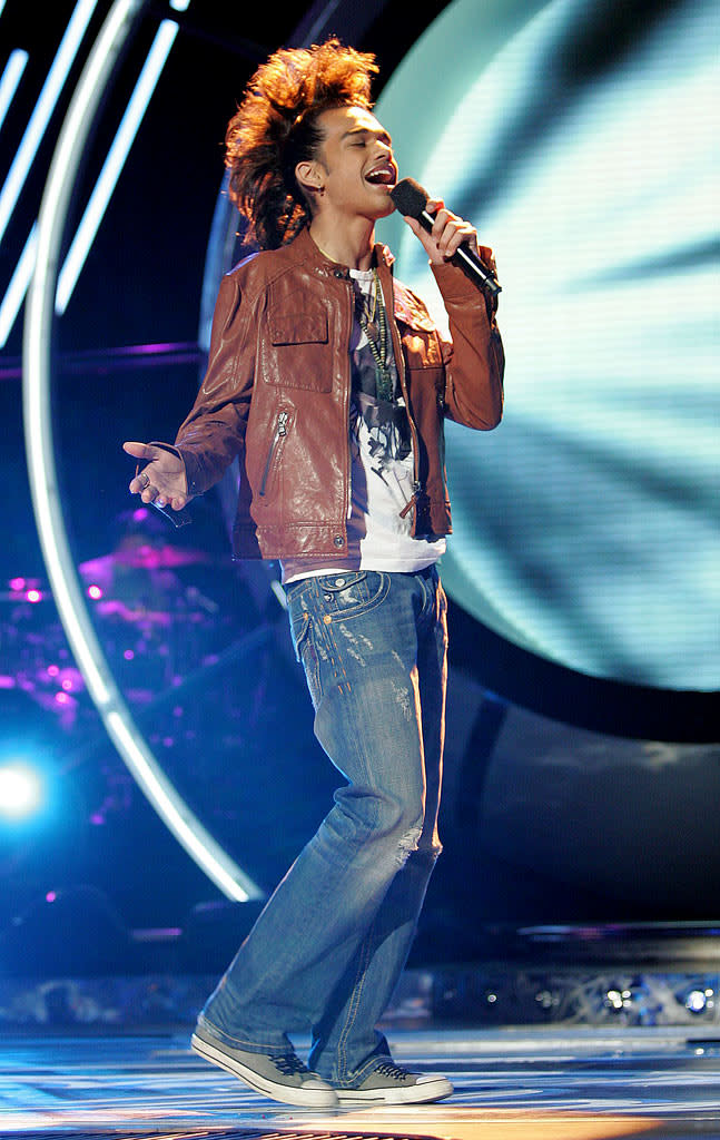 Sanjaya Malakar performs as one of the top 10 contestants on the 6th season of American Idol.