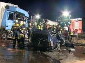 Auch hier war Alkohol im Spiel: Unfallort auf der Autobahn 4 bei Bad Hersfeld. Foto: Klaus Dehnhard/Archiv