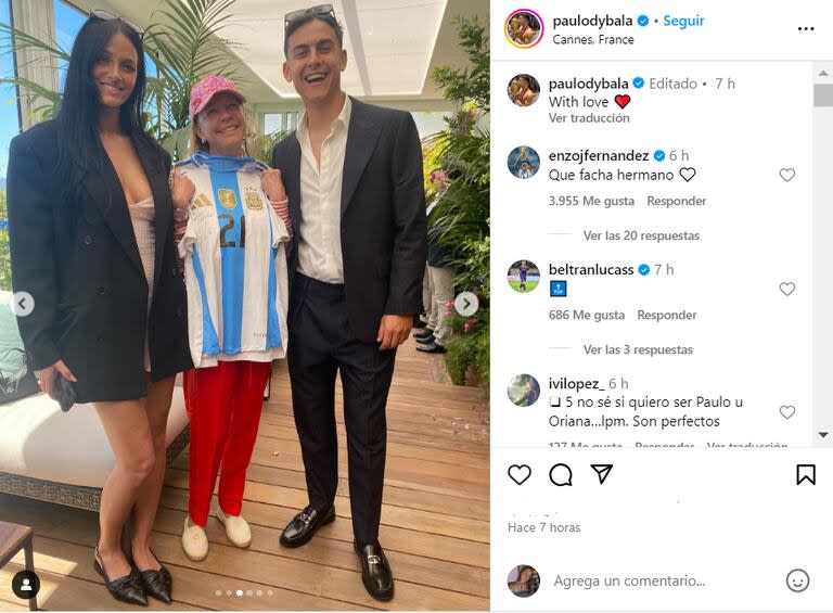 El guiño para la argentina que no pasó desapercibido (Captura: Instagram @paulodybala)