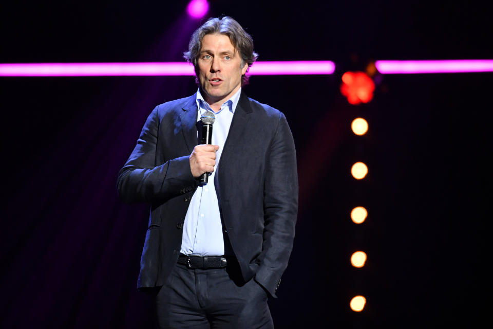 John Bishop performing during the Teenage Cancer Trust comedy night, at the Royal Albert Hall, London. Picture date: Wednesday March 27, 2019. Photo credit should read: Matt Crossick/Empics