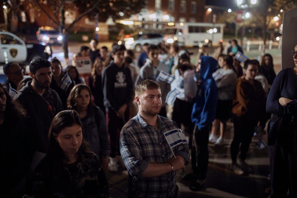 Jewish students at Rutgers University and their allies held a vigil for Israel on Oct. 25.