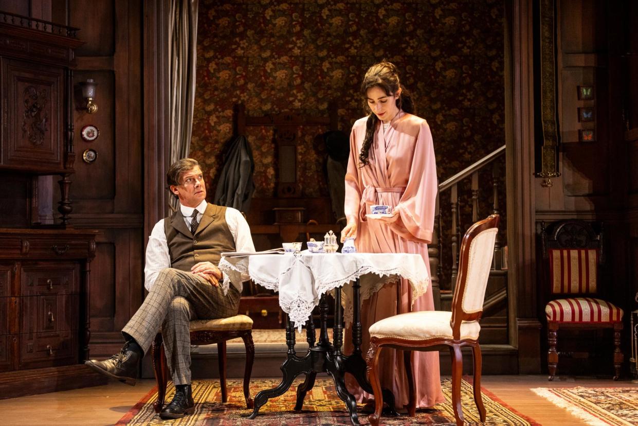 <span>Geraldine Hakewill and Toby Schmitz in Gaslight, touring Australia in 2024.</span><span>Photograph: Brett Boardman</span>