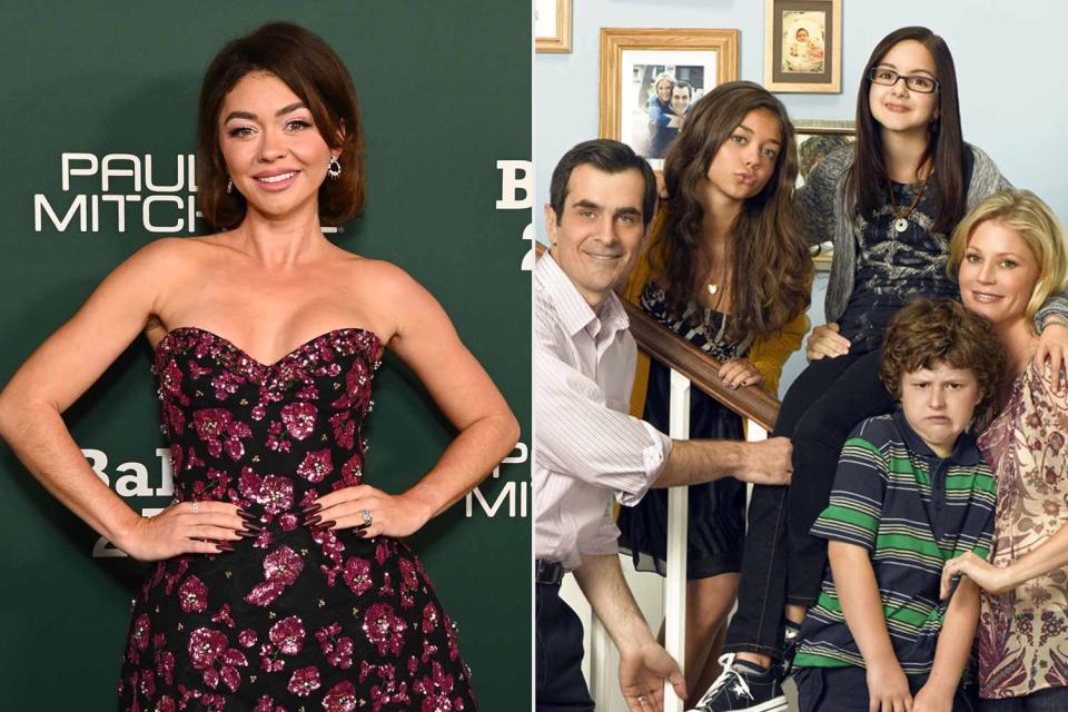 <p>Araya Doheny/Getty; Abc-Tv/Kobal/Shutterstock </p> Sarah Hyland and the 