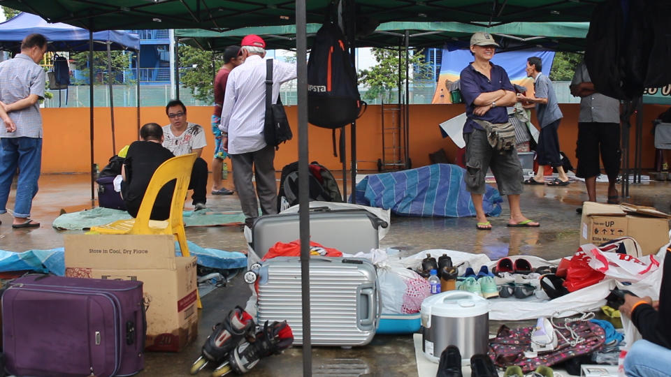 The weekend flea market at Woodlands Recreation Centre. (Video screencap)