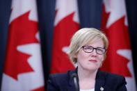 Canada's Public Works Minister Carla Qualtrough takes part in a news conference in Ottawa, Ontario, Canada, December 12, 2017. REUTERS/Chris Wattie