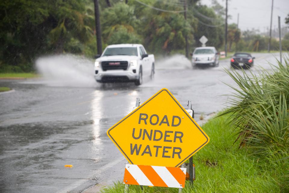 According to a 5 p.m. update on Monday, Tropical Storm Idalia's projected path as slightly shifted west, putting Bay County at more at risk of damaging winds and rain.