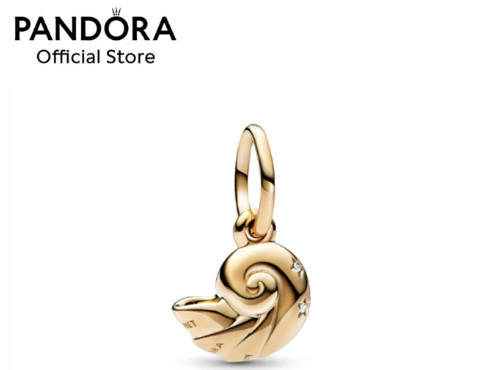 Pandora Disney The Little Mermaid Enchanted Shell Dangle Charm in gold