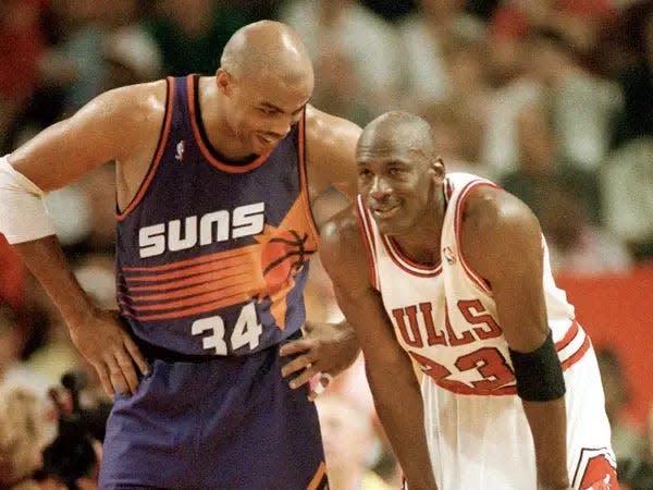 Charles Barkley and Michael Jordan