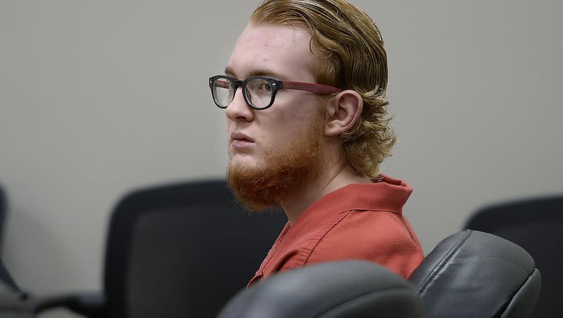 Tyerell Przybycien at an evidence hearing in Provo on Aug. 23, 2017. Przybycien is taking steps to appeal his conviction for child abuse homicide, almost five years after he admitted to assisting a classmate’s suicide.