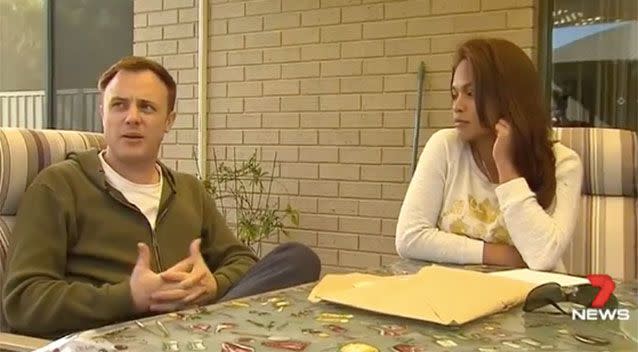 Mr Berg and his partner at home. Source: 7News