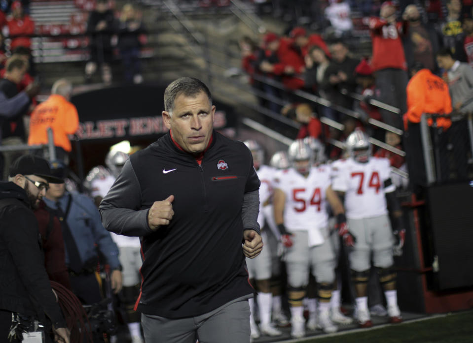 Ohio State formally announced a significant raise for defensive coordinator Greg Schiano. (AP Photo/Mel Evans, file)