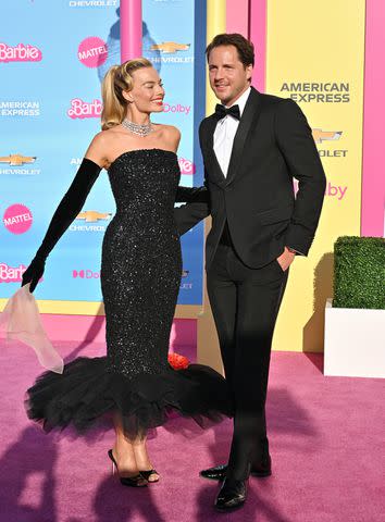 <p>Axelle/Bauer-Griffin/FilmMagic</p> Margot Robbie and Tom Ackerley attend the World Premiere of "Barbie" on July 09, 2023