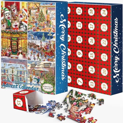 Advent Calendar 2023, 24 Individual 50 Pieces Jigsaw Puzzles, Daily Surprises Puzzle Advent Calendar for Kids, Boys, Girls, Teens, Adults, Christmas Gifts for 5-7, 8-12, Countdown Calendars 2023 (M9)