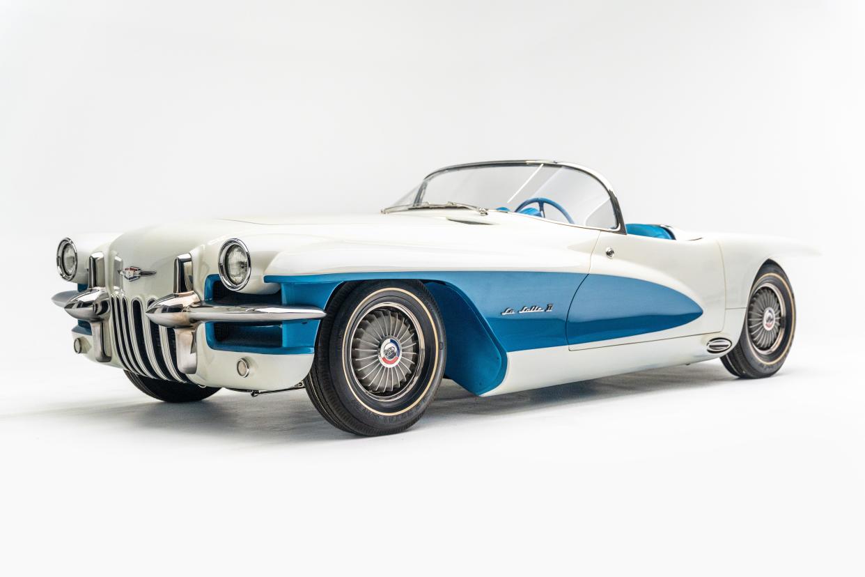 The 1955 La Salle II roadster is part of the exhibition "GM’s Marvelous Motorama: Dream Cars from the Joe Bortz Collection" at the Petersen Automotive Museum.