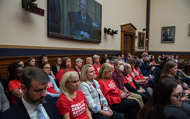 Members of Moms Demand Action are seen during a House Judiciary Committee oversight hearing