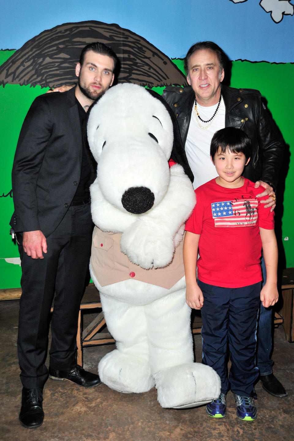 Nicolas Cage with his sons Weston (L) and Kal-El in 2015