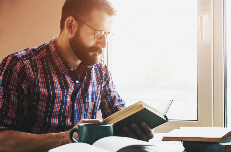 <span class="caption">Avoid technology altogether if you can.</span> <span class="attribution"><a class="link " href="https://www.shutterstock.com/image-photo/concentrated-bearded-man-reading-book-334592630?src=JWB9co5IJk9dzK2OJMj6Fw-1-3" rel="nofollow noopener" target="_blank" data-ylk="slk:A and I Kruk/Shutterstock;elm:context_link;itc:0;sec:content-canvas">A and I Kruk/Shutterstock</a></span>