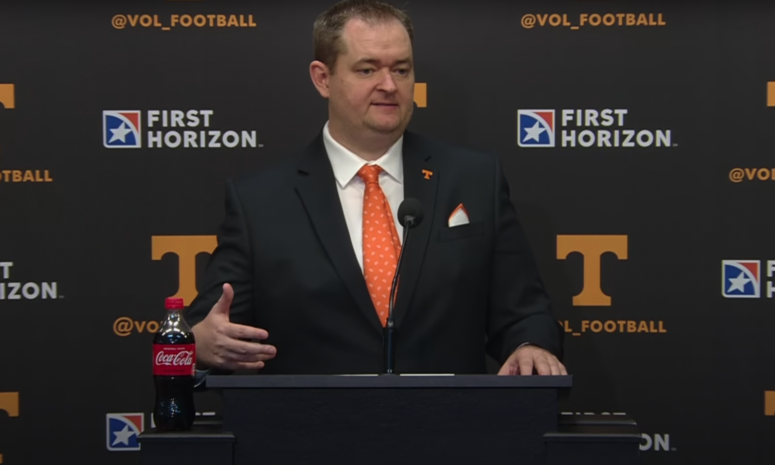 Tennessee football head coach Josh Heupel at his introductory press conference.