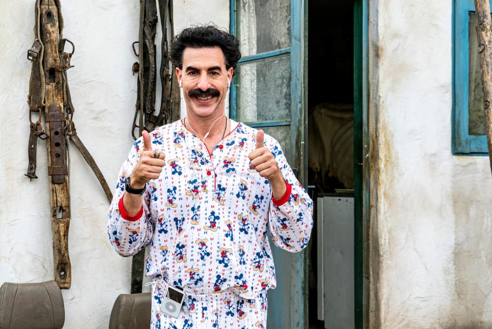 Sacha Baron Cohen reprises one of his famous roles in "Borat Subsequent Moviefilm."