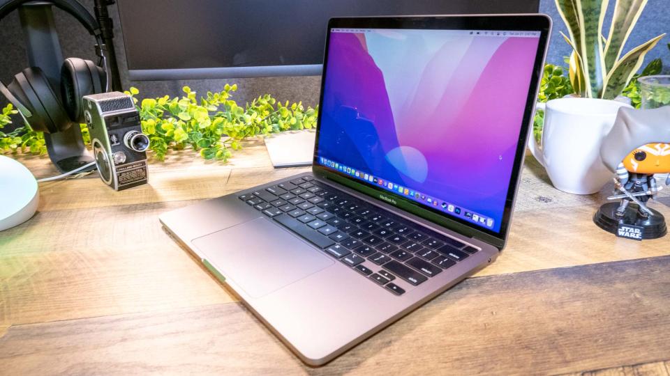 MacBook Pro 13-inch (M2, 2022) sitting on a desk —MacBook Pro 13-inch (M2, 2022) review