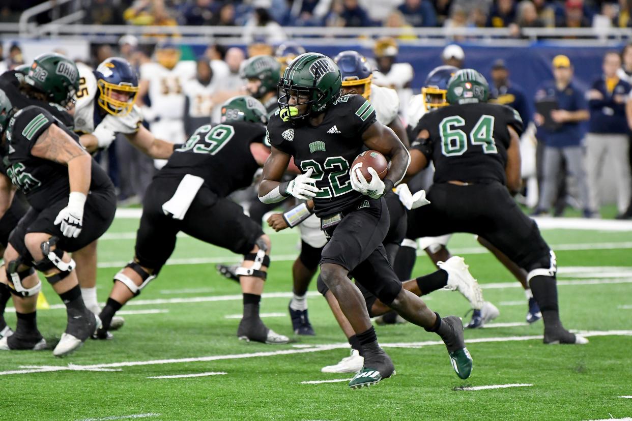 Archive photo: Ohio University running back Sieh Bangura runs the ball against Toledo in the second quarter.