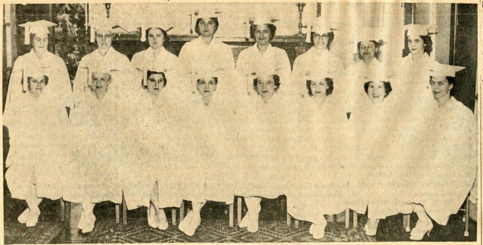 The first graduating class of the Exeter School of Practical Nursing, June of 1961.