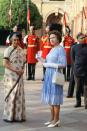 <p>Queen Elizabeth II looked pleased to meet Indira Gandhi, the first female Prime Minister of India during a visit to the country.</p>