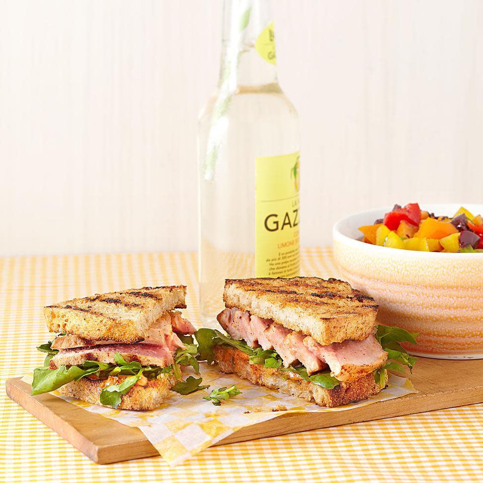 Grilled Tuna Sandwich with Lemon-Chili Mayo for Two