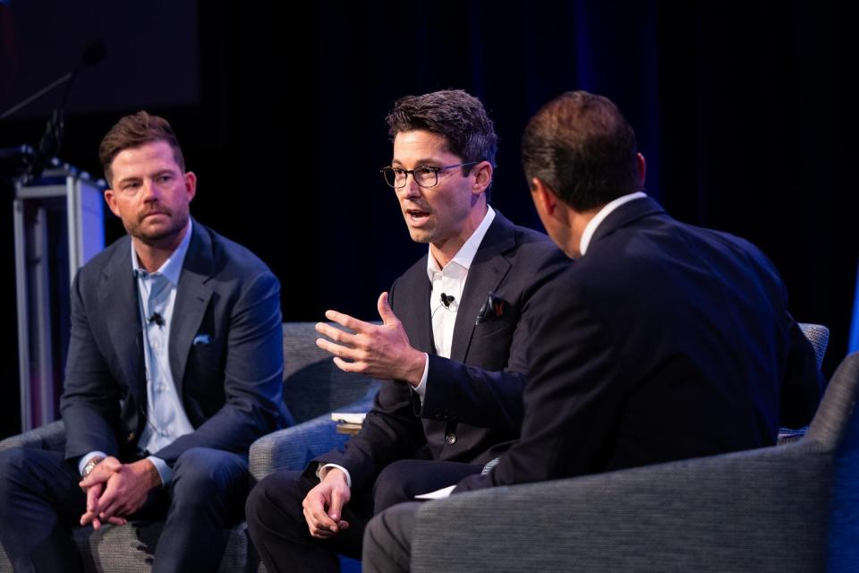 Frisbie Group's Cody Crowell and Rob Frisbie Jr. were interviewed by The Breakers CEO Paul Leone about the future of West Palm Beach, as part of the Kravis Center's Corporate Partners Business Speaker Series.