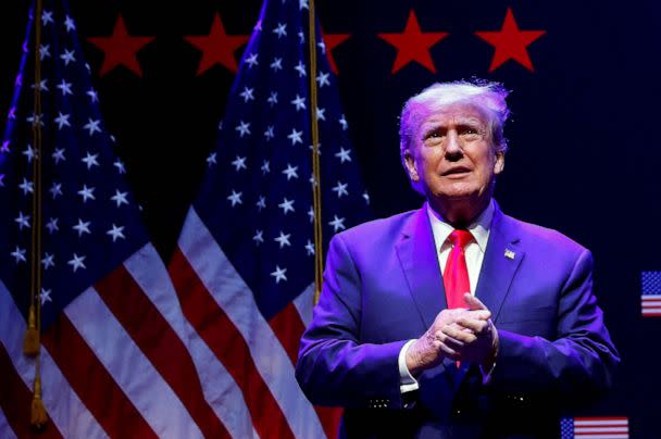 PHOTO: FILE - Former President Donald Trump takes the stage to deliver remarks in Davenport, Iowa, March 13, 2023. (Jonathan Ernst/Reuters, FILE)