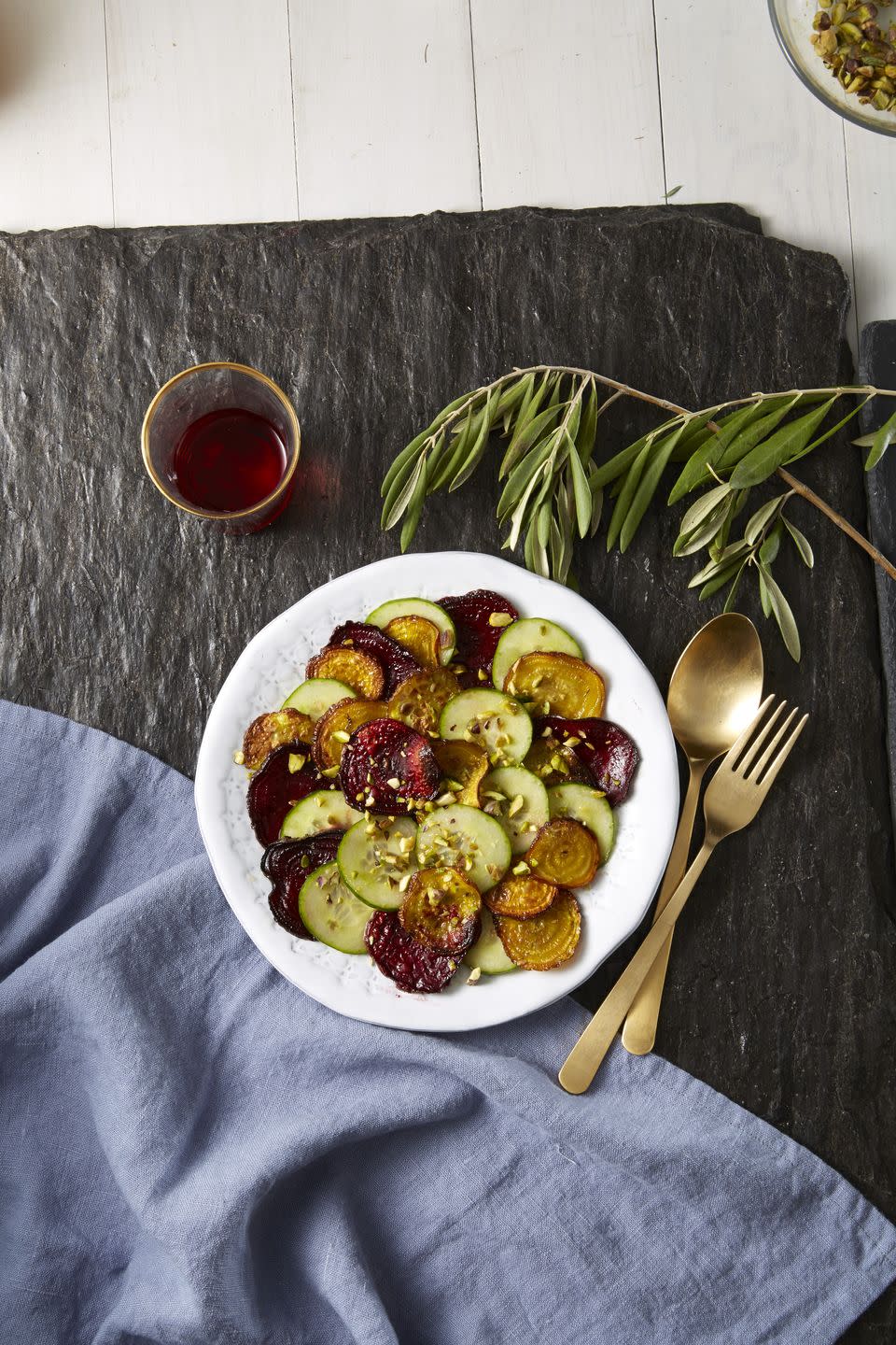 Cucumber Roasted-Beet and Pistachio Salad
