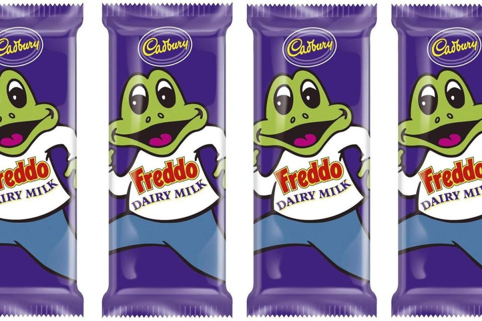 Freddo is a chocolate bar brand shaped like an anthropomorphic cartoon frog