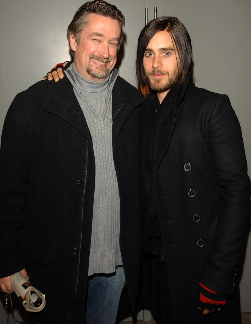 <p>Leto’s next role required him to gain over 60 pounds to play John Lennon’s murderer Mark David Chapman. He appeared at the premiere at the Sundance Film Festival with the festival’s director Geoffrey Gilmore. (Photo: George Pimentel/WireImage)</p>