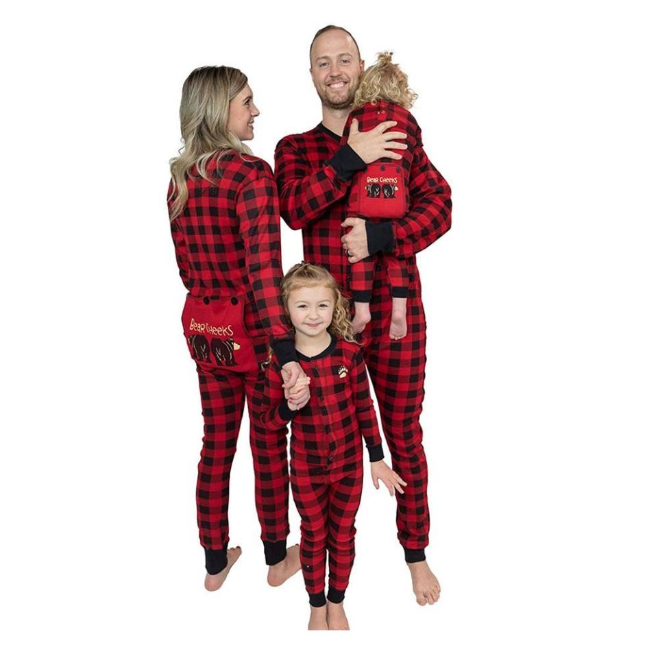 1) Plaid Bear Cheeks Onesies