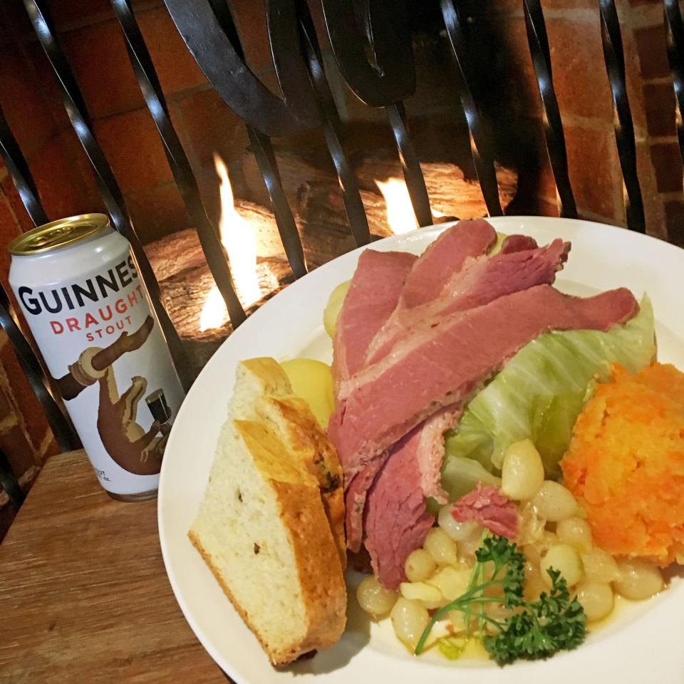 Corned beef and cabbage at The Galley Grille at White's of Westport.