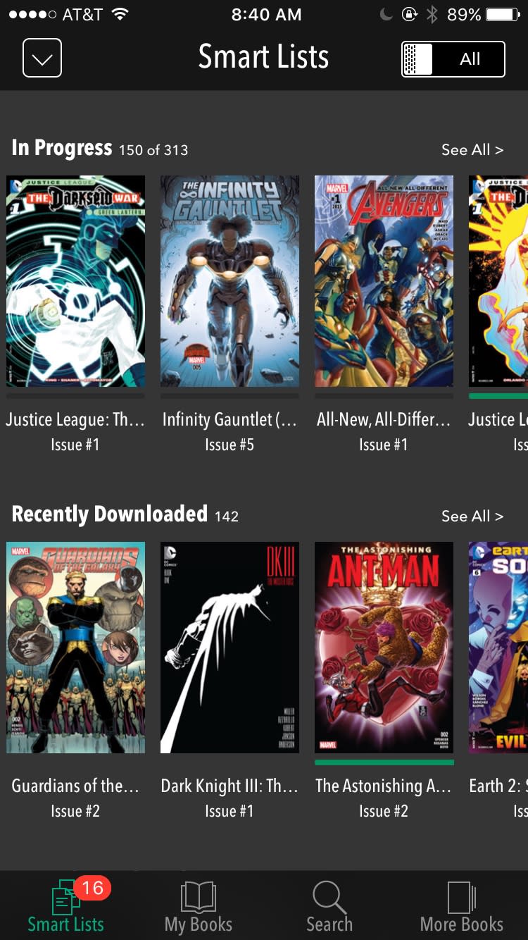 iphone comixology smart lists