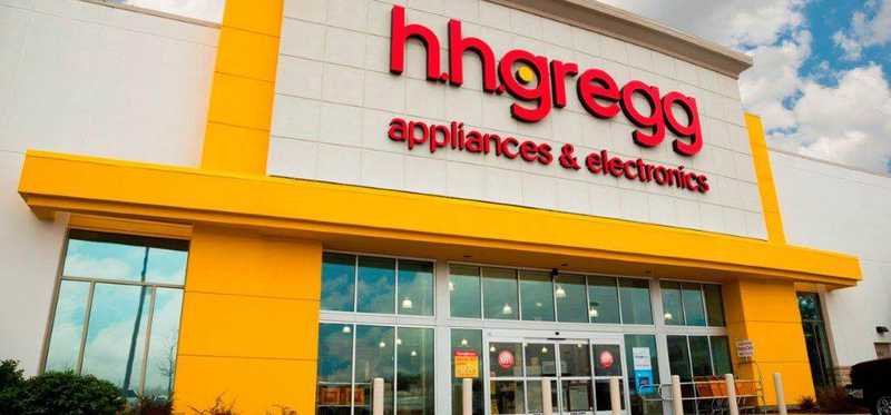 An hhgregg store front.