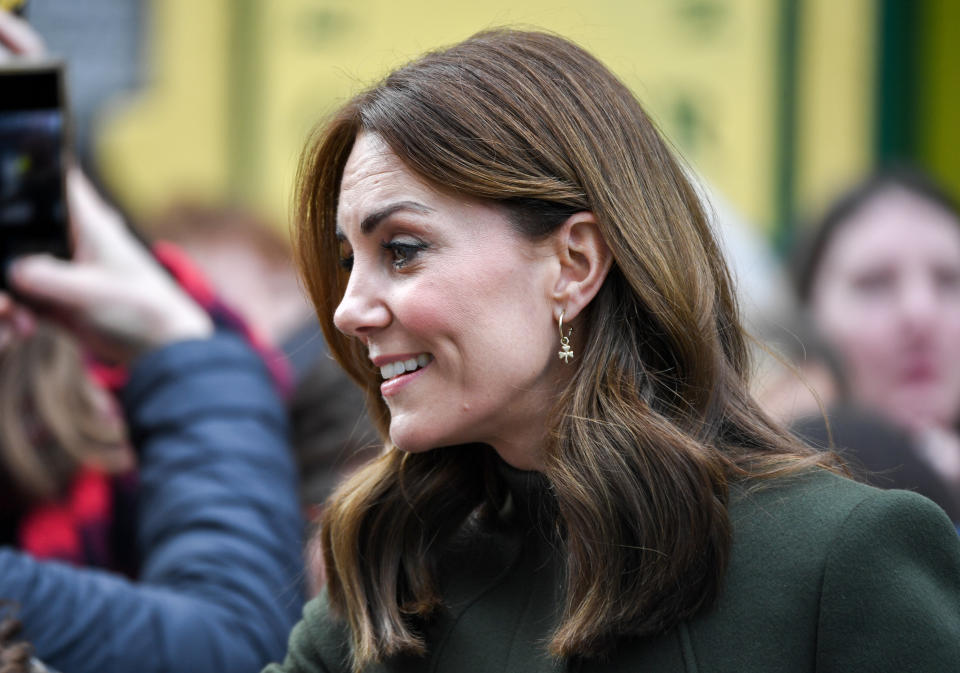 Galway , Ireland - 5 March 2020; Catherine, Duchess of Cambridge on a walkabout in Galway City Centre during day three of her visit to Ireland. (Photo By Sam Barnes/Sportsfile via Getty Images)