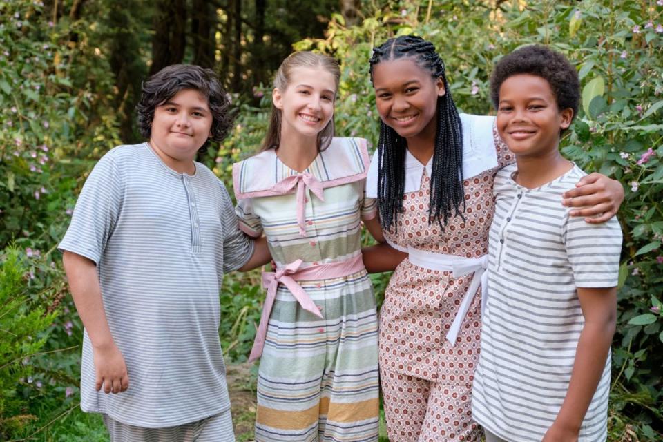 Pictured: Billy Christos Jr., Jaeda Lily Miller, Vienna Leacock, Elias Leacock<p>Courtesy of Hallmark Media</p>