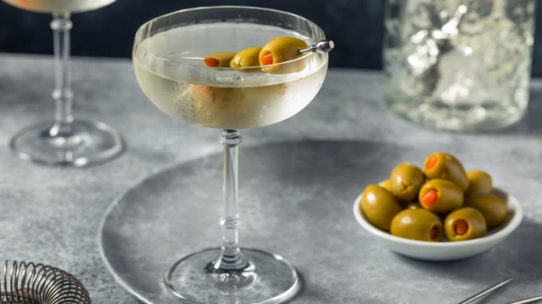 Gin Martini with olives