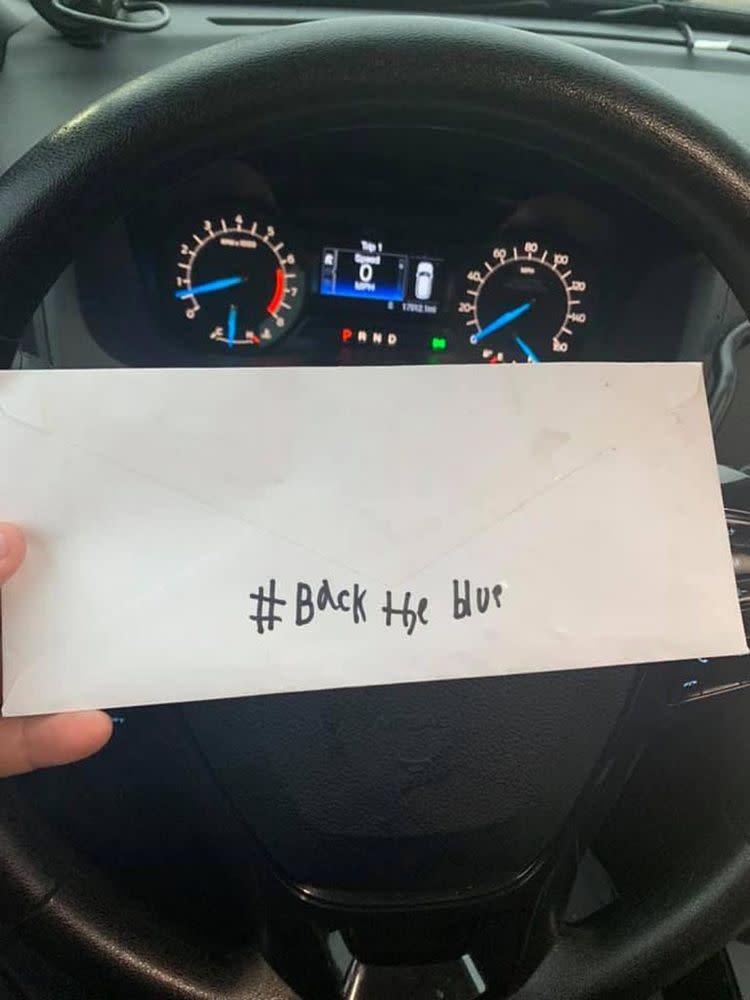 The envelope Officer Little received from the boy | Smyrna Police Department