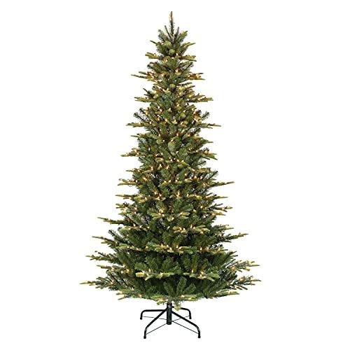 29) Puleo International 6.5 Foot Pre-Lit Slim Aspen Fir Artificial Christmas Tree with 350 UL-Listed Clear Lights