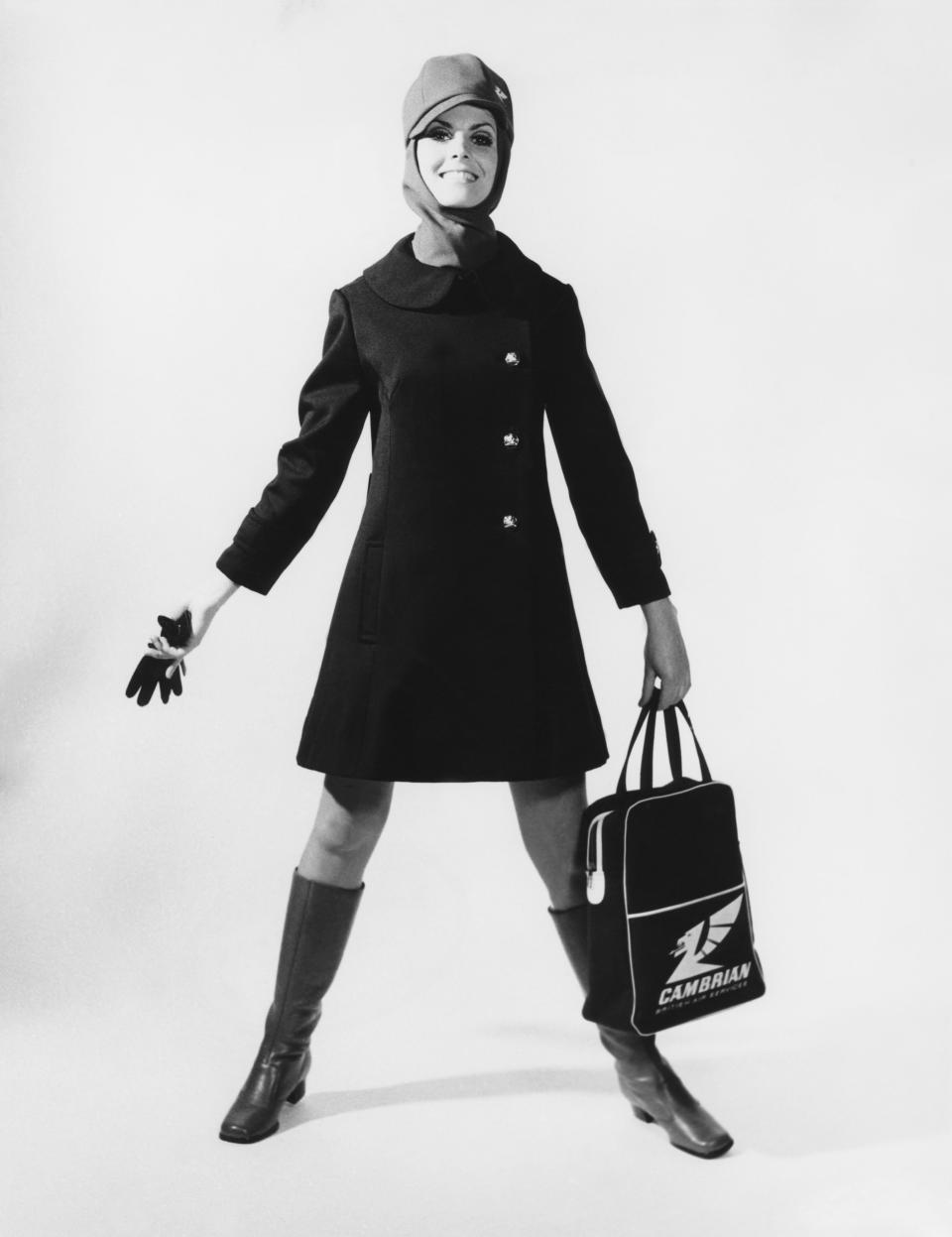 A Cambrian Air Services flight attendant uniform in 1970.